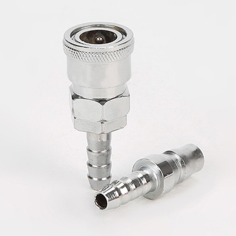 2PCS Iron Pneumatic Fitting Air Line Hose Compressor Connector Quick Release Coupler Air Line Fittings For 8mm Hose