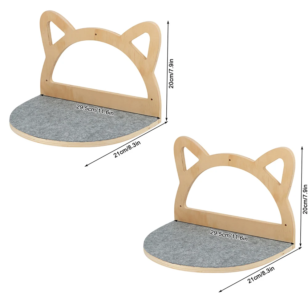 Wooden Cat Tree Tower Wall Mounted Cat Climbing Shelves Hammock Stairs House Cats Walk Playground Pet Furniture Accessories: Gold