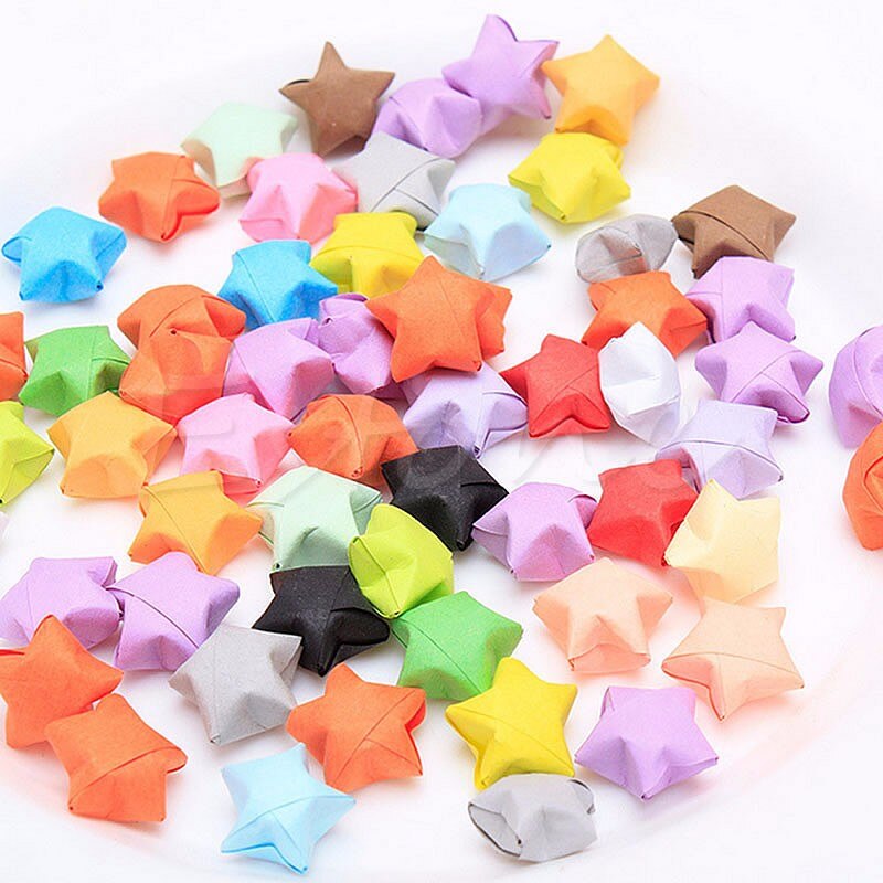90 pcfoldning bedste ønsker slikfarver origami heldig ønske stjerne papirstrimler papir