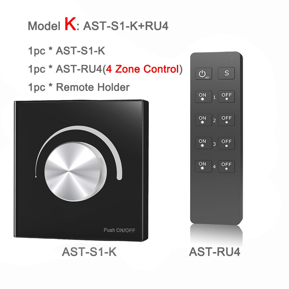 LED Dimmer Switch 220V 230V 110V AC Rotary Dimmable Wireless RF 2.4G Remote Smart Wifi Triac Dimmer for LED Lamp Bulb Light S1-K: Model K