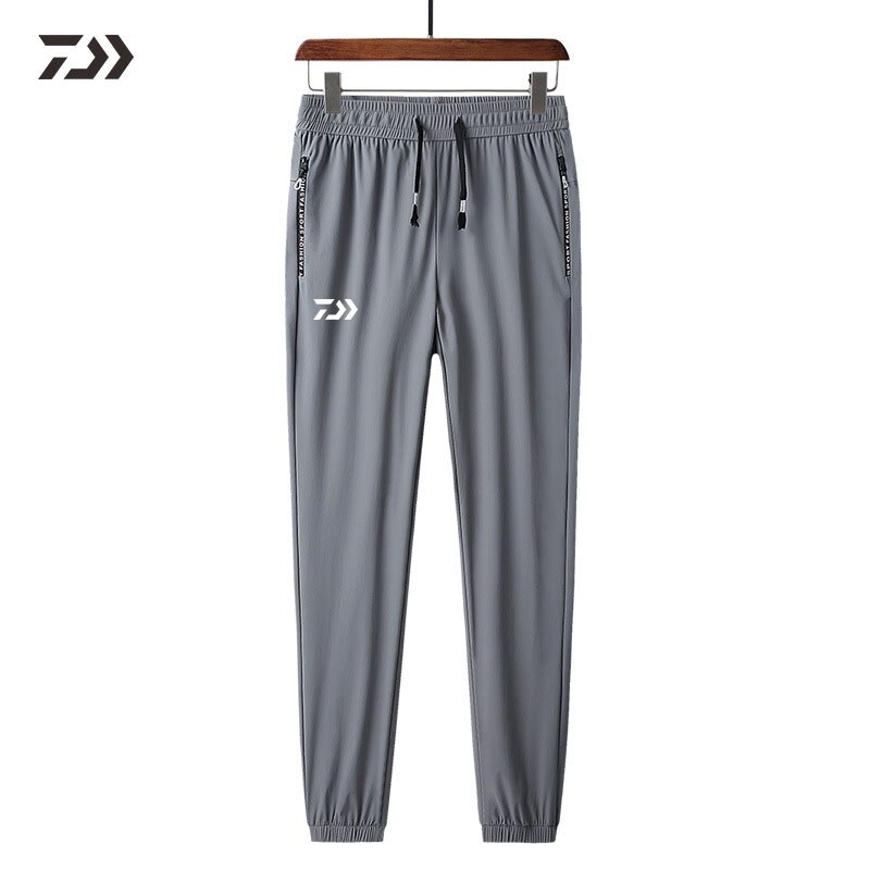 Daiwa Vissen Broek Dunne Toevallige Snel Droog Effen Heren Kleding Broek Voor Vissen Sport Outdoor Ademende Vissen Kleding: Grijs / l