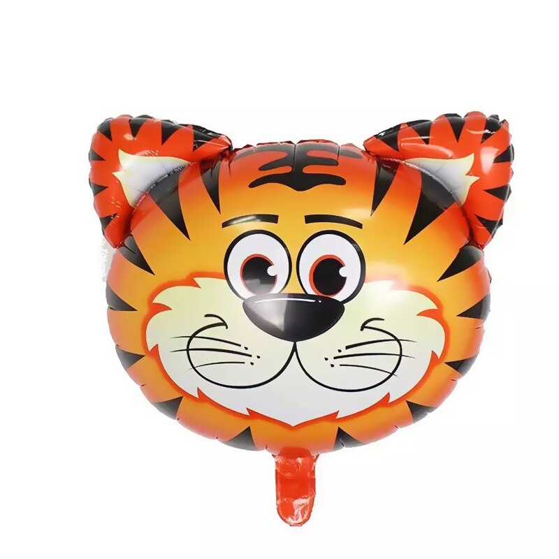 Barnebursdagsfest dekorert dyr tegneserie hode løve ape sjiraff 4d aluminiumsfilm helium ballong dekor scene ballong