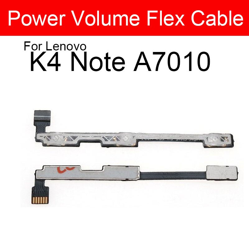 Tasto Laterale Del volume di potere del Cavo Della Flessione per Lenovo Vibe K3 K4 K5 Nota Più A6000 A7000 A7010 A6020a/Limone x3 K51c78 Parti di Riparazione: K4 Note A7010