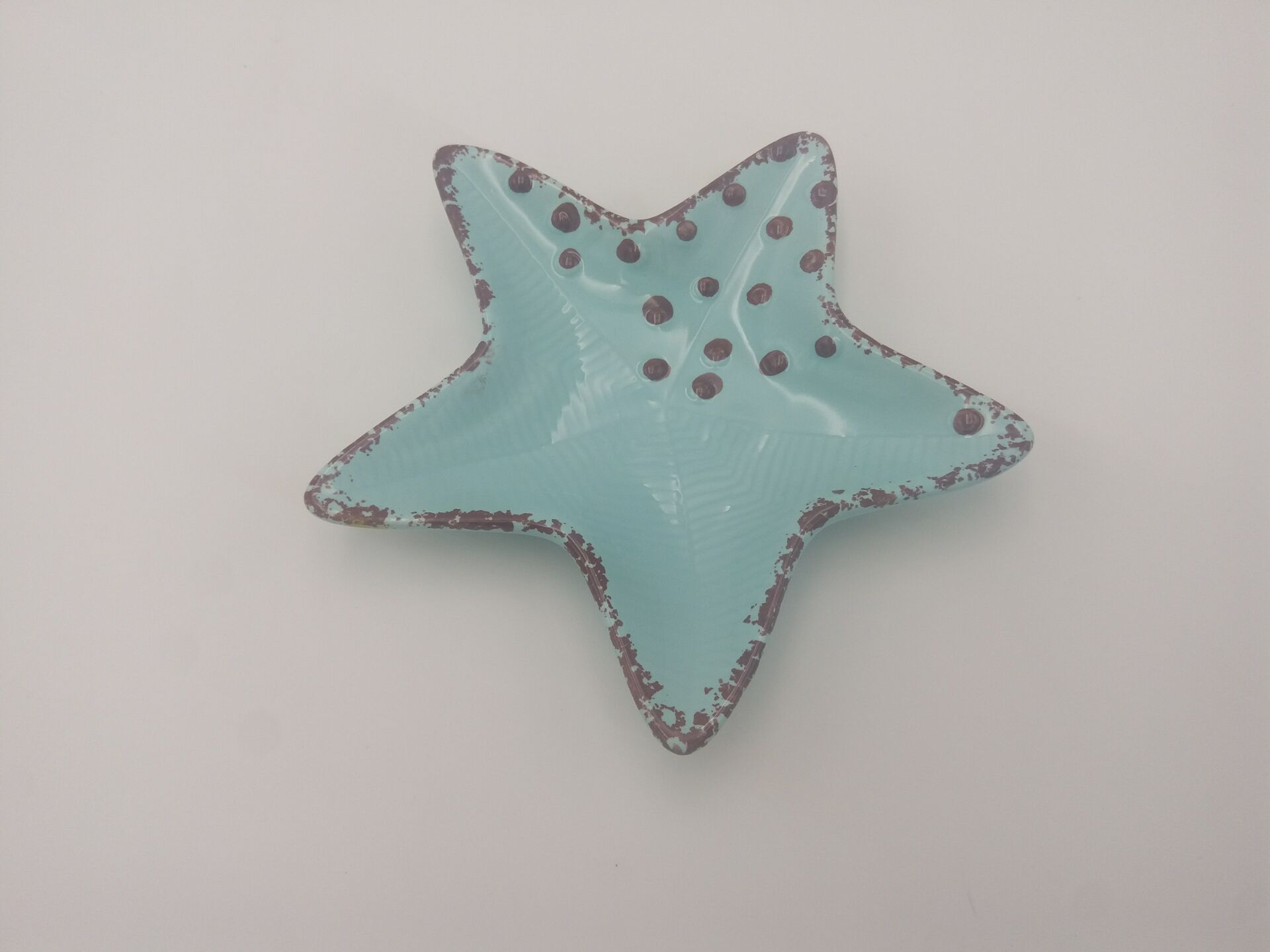 Mediterranean Ceramic Small Fruit Plate Dessert Box Dish Starfish Dish Conch Dish Tableware Dried Fruit Plate: starfish