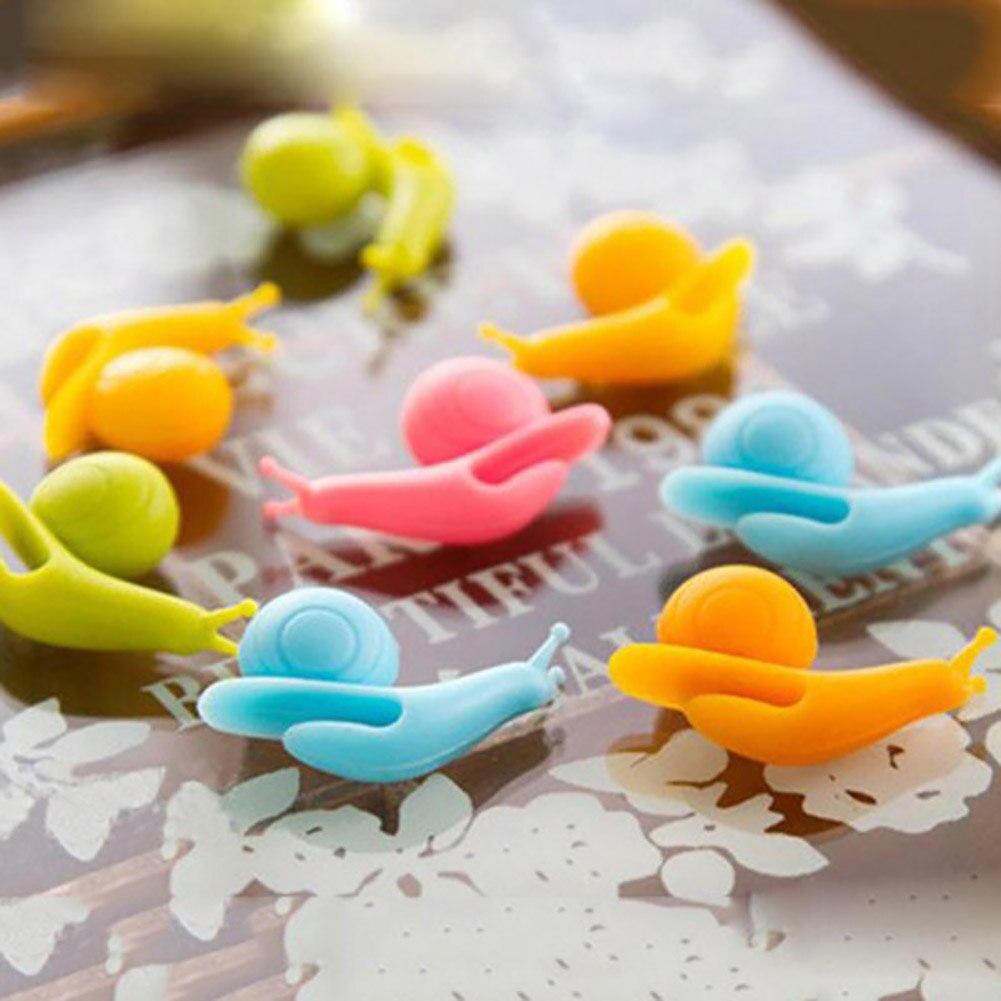 5 st/set söt snigelform tepåse clip mugg teinfusers sil clips festdekor slumpmässig färg silikon tepåse hållare