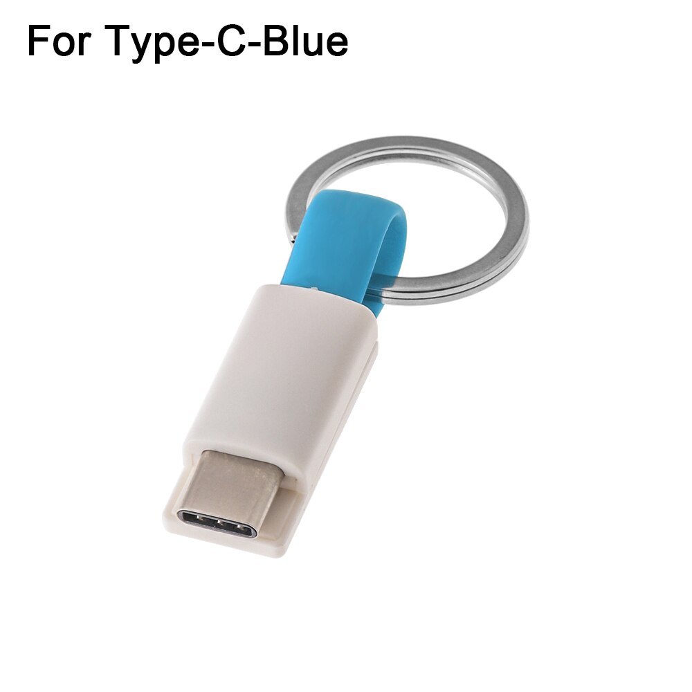 3 in 1 usb-kabel bärbar magnetisk telefonladdare laddningskablar typ c micro användbar mini usb-nyckelring android datalinje: Blå t