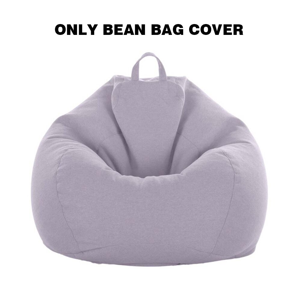 Pouf housse doux intérieur chambre paresseux transat adultes enfants Extra grande salle de jeux lavable pas de remplissage linge de rangement décor à la maison: Grey 70x80cm