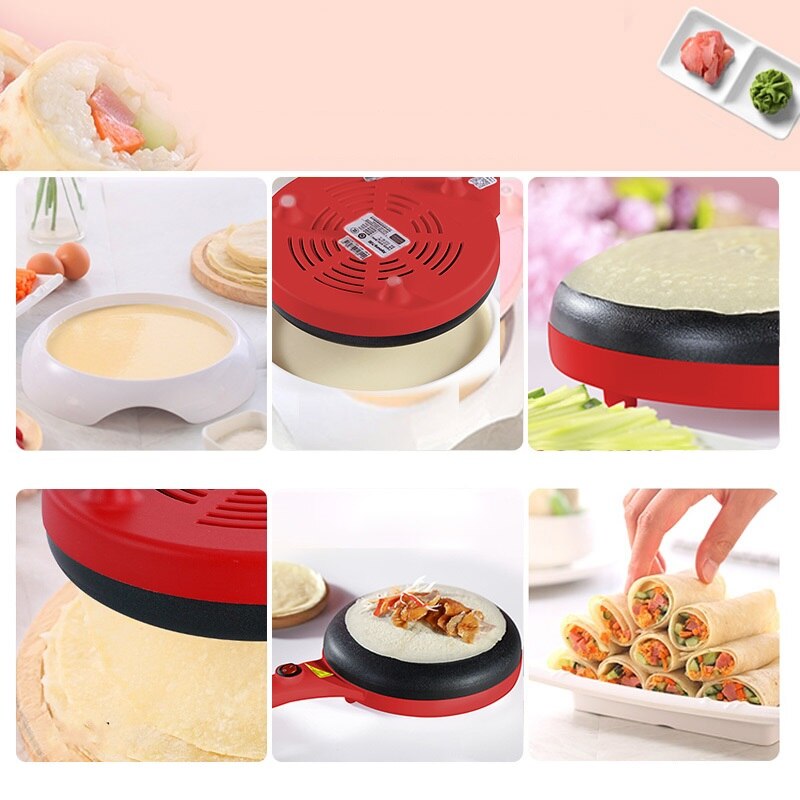220V Non-Stick Electric Crepe Maker Household Multifunctional Automatic Pancake Baking Pan
