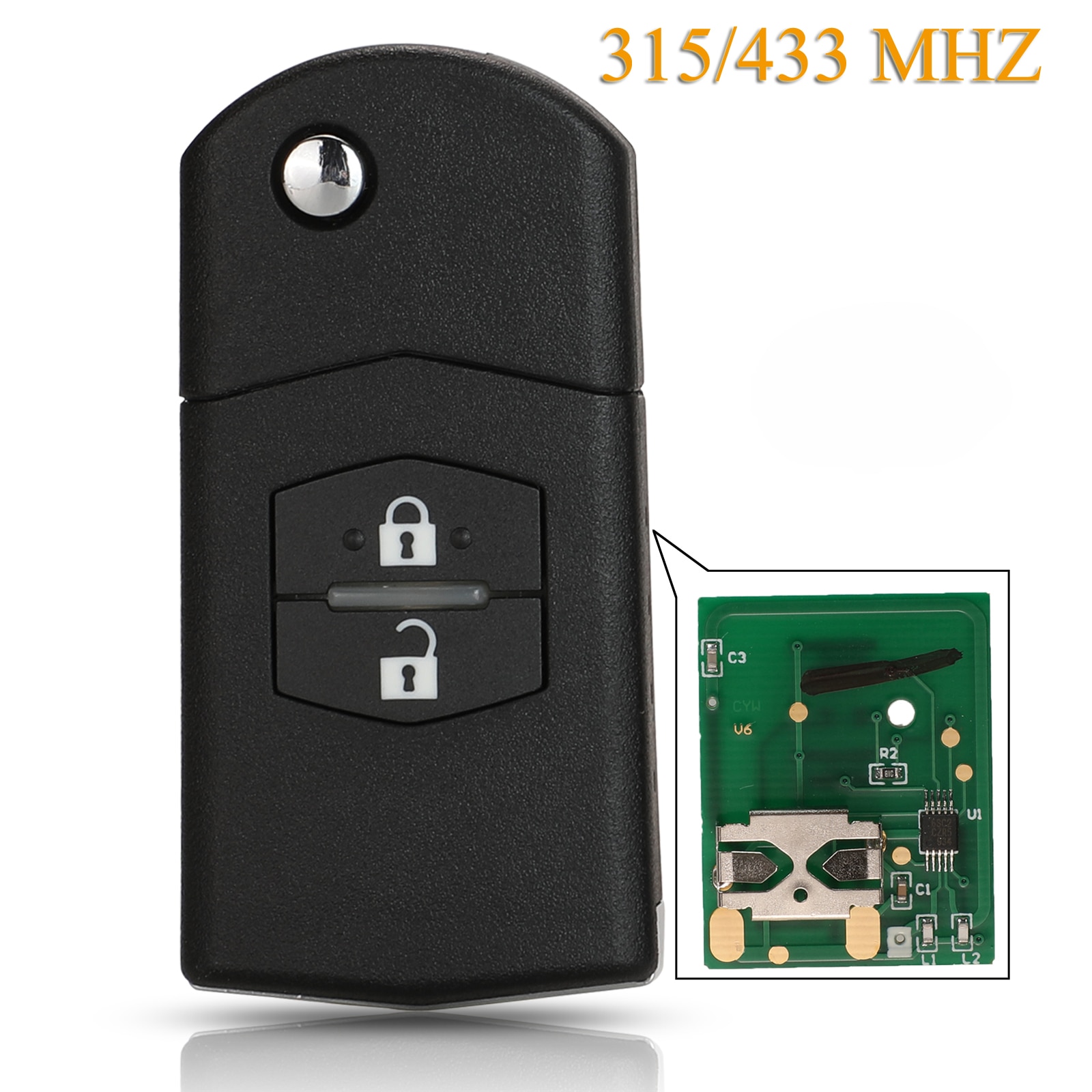 Kutery 2 Knoppen Afstandsbediening Fob Flip Autosleutel 315Mhz /433Mhz 4D63 Voor Mazda 3 M3 Axela 6 m6 Atenza 41797/ 41521 41840