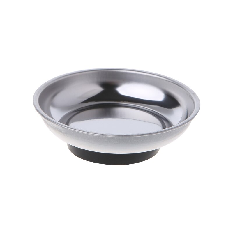 Bandeja magnética redonda, plato de acero inoxidable, soporte de garaje, organizador de herramientas, Q84D: 4 inch