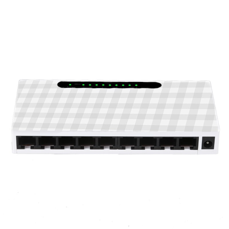 9-Poort RJ45 Switch Hub Lan 10/100 Mbps Full-Duplex Ethernet Desktop Netwerk Switch Eu Au Plug: plastic EU plug