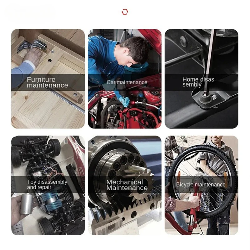 Inbusschlüsselsatz, Allen-Inbusschlüssel-Schraubendreher-einstellen mit Hülse, universelles Drehmoment, lang, metrisch, für Motorräder, Fahrräder
