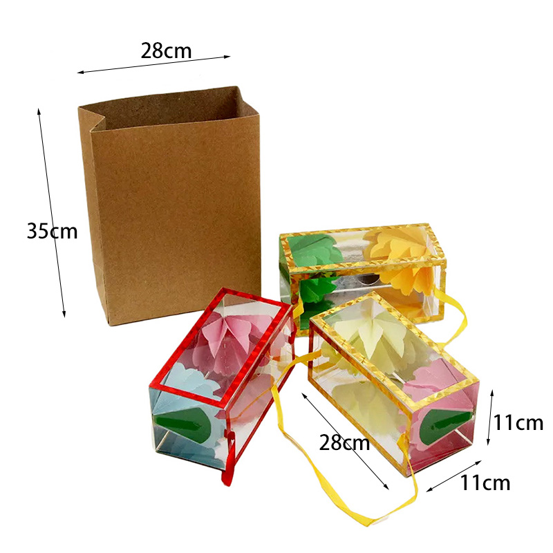 Large Appearing Flower Boxes Dream Bag Magic Tricks Size(28*11*11cm) Flower From Empty Box Stage Magic Props Magician Illusion