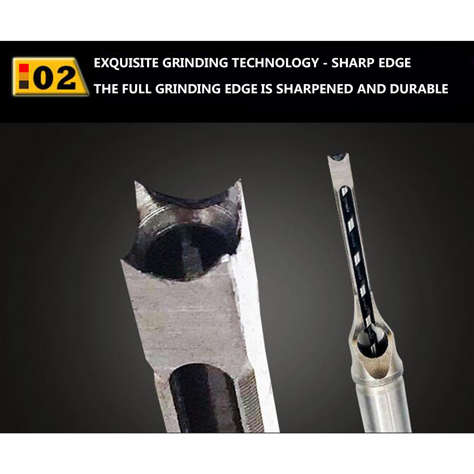 25# Woodworking Square Hole Drill High-speed Steel Hollow Square Hole Saw Mortiser Chisel Auger Drill Bit Wood Working Tool