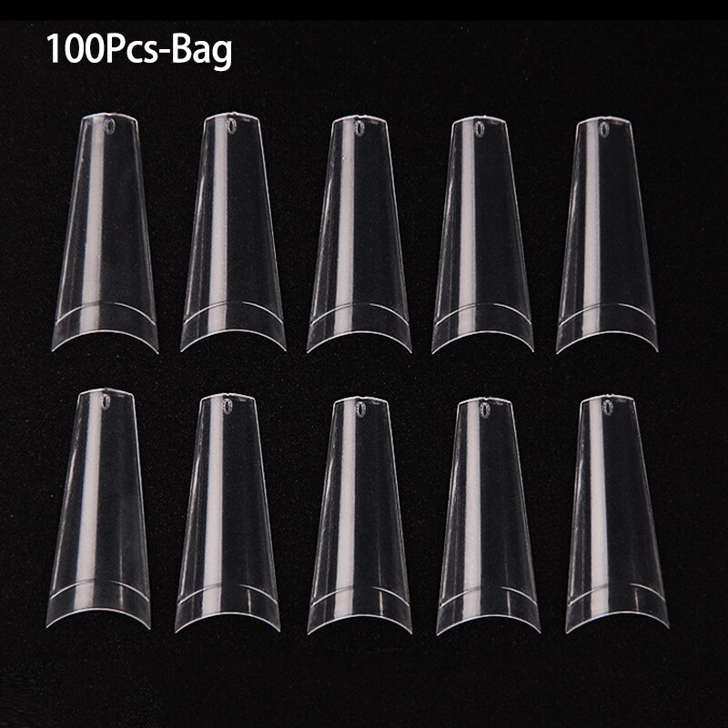 Faux ongles en forme de cercueil français, 500/100//acrylique/Gel UV, pour extensions d'ongles: clear 100pcs-bag