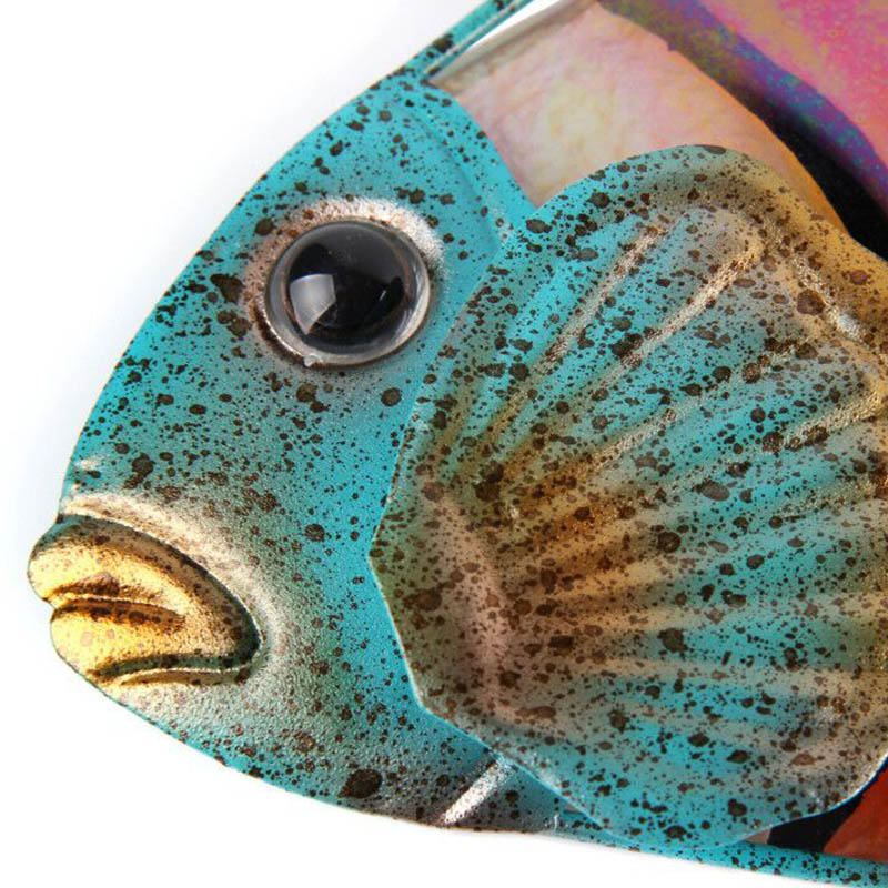 Metallo di Vetro di Pesce Opere D'arte Della Parete per la Casa e Decorazione del Giardino Animale per Esterno Giardino Statue e Sculture Miniature