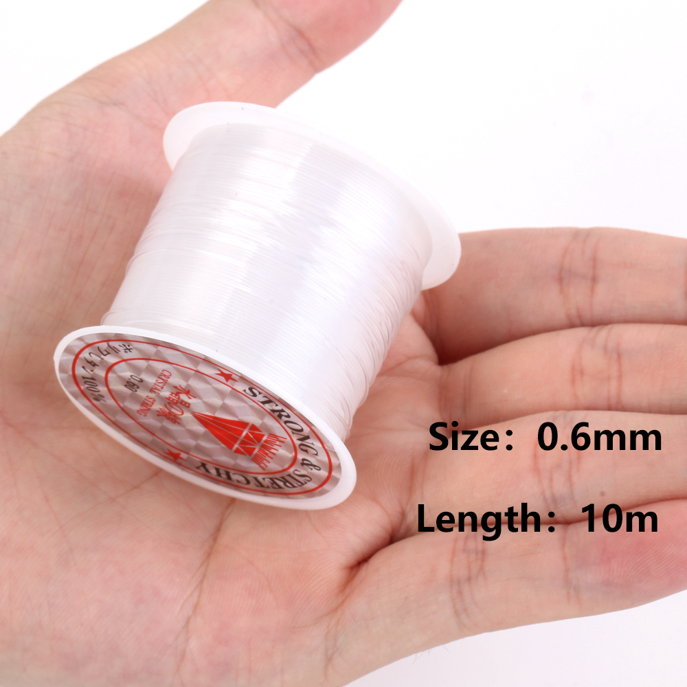 0.2-0.6mm White Fishing Line For Beads Wire Clear Non-Stretch Nylon String Beading Cord Thread For Jewelry Making Supply: Silver