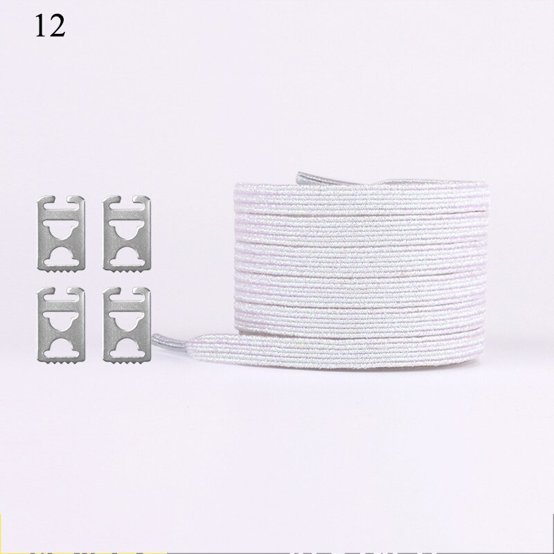 Fargerike skinnende skolisser unisex 105cm raske uten knytesko blonder barn barn spenne skolisser stretch late skolisser: 12