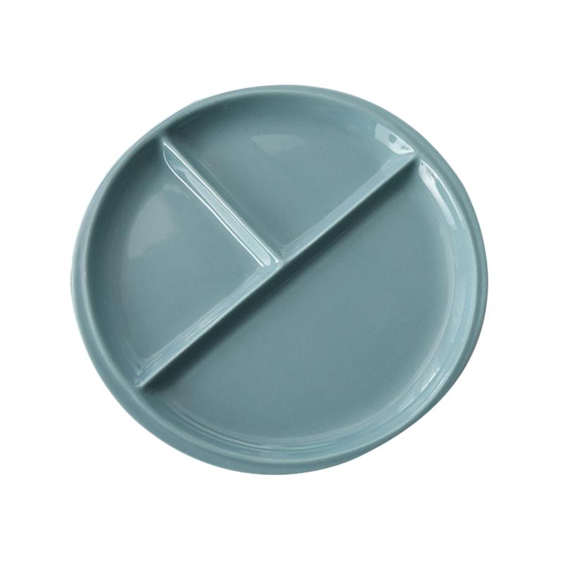 1PC Round Ceramic Plates 10 Inches Three Compartments Tableware Bone China Plate Porcelain Plate for Kitchen: 2