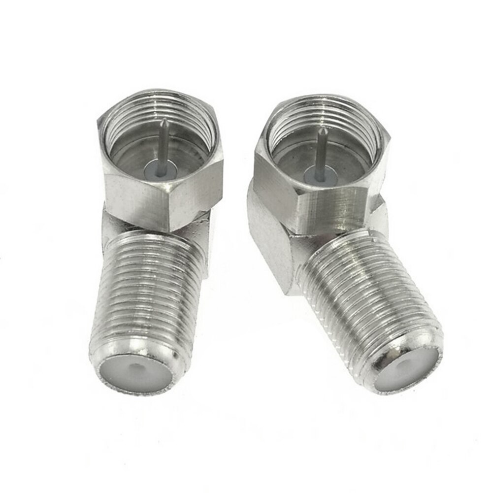 2 Stuks Coaxiale Haaks F Connector / Adapter Tv Vrouwelijke Socket 90 Graden Haakse Tv antenne Kabel Connector