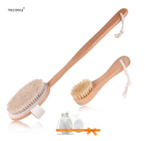 Ms Bath brush Exfoliating Natural Horse Mane Bath brush Long Bamboo Handle Natural Wet Shower Brushes SPA Body Massage Brush D40: Style 2
