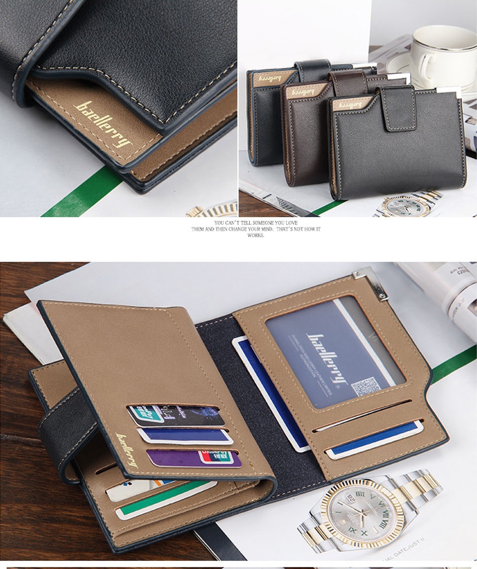 Retro Slim Small Leather Cards Wallets Short Bifold Wallet for Men Purses Male Purse Men's Wallet Business ID Card Holders