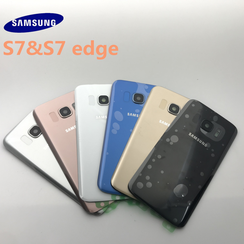 Samsung Galaxy S7 G930 G930F S7 edge G935 Battery Back Cover Door Housing Replacement Repair Parts+ear Camera Glass Lens Frame