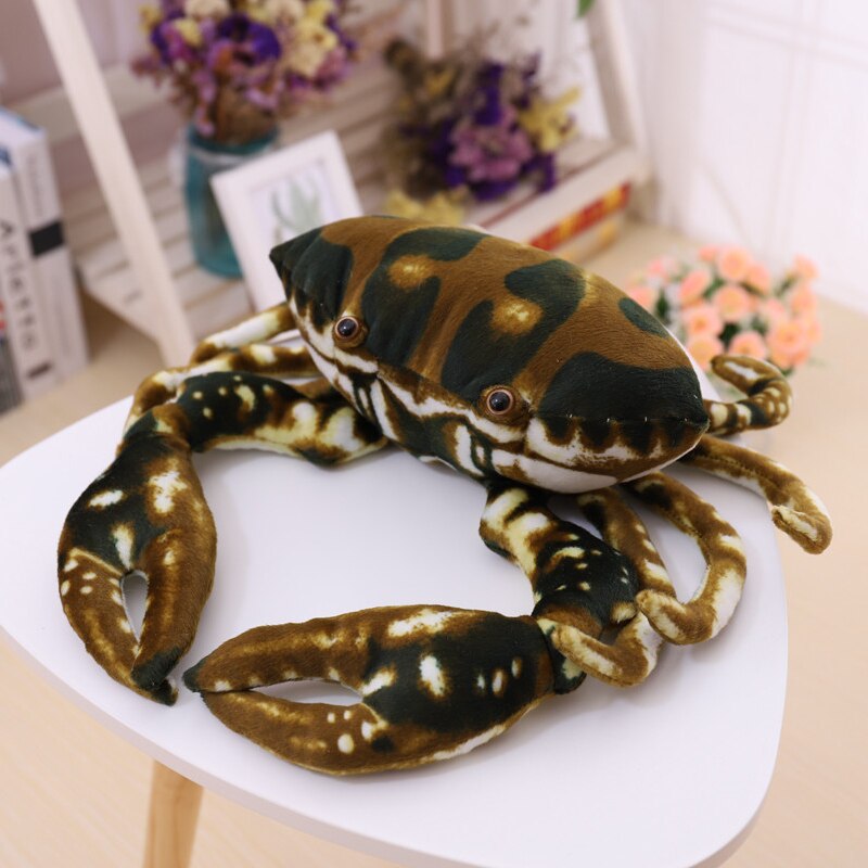 Lifelike Swimming Crab Stuffed Plush Doll Green/Brown/Orange Aquatic Ocean Sea Plush Animals Home Decorative Plushie 27-80cm