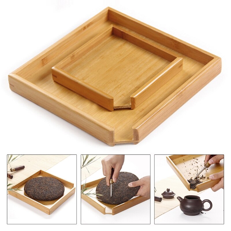 Vierkante Houten Dienblad Houten Plaat Thee Voedsel Schotel Drinken Platter Multipurpose D08D