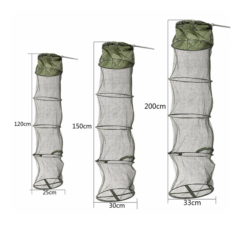 5 lager fisknät bur verktyg fällbart fisknät bärbar insats litet nät nät hållbar rost och korrosionsbeständig