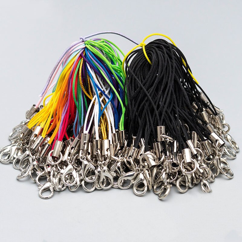Lariat-llavero con broche de langosta para teléfono móvil, correa con cordón, Multicolor, 50/10 piezas