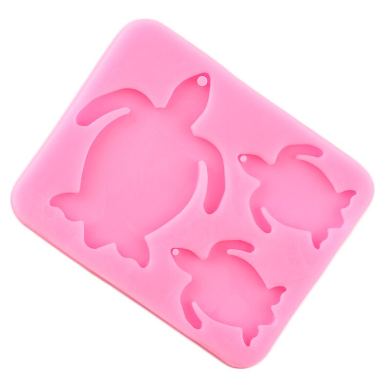Shiny Schildpad Familie Sleutelhangers Siliconen Mal Diy Schildpad Moeder En Baby Sieraden Maken Polymeer Klei Mallen Epoxyhars Mal
