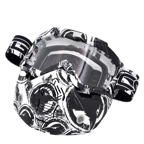 Máscara de casco facial Vintage, gafas desmontables para Motocross, Scooter, Jet, máscara, gafas de sol, esquí, Skate: Model 5