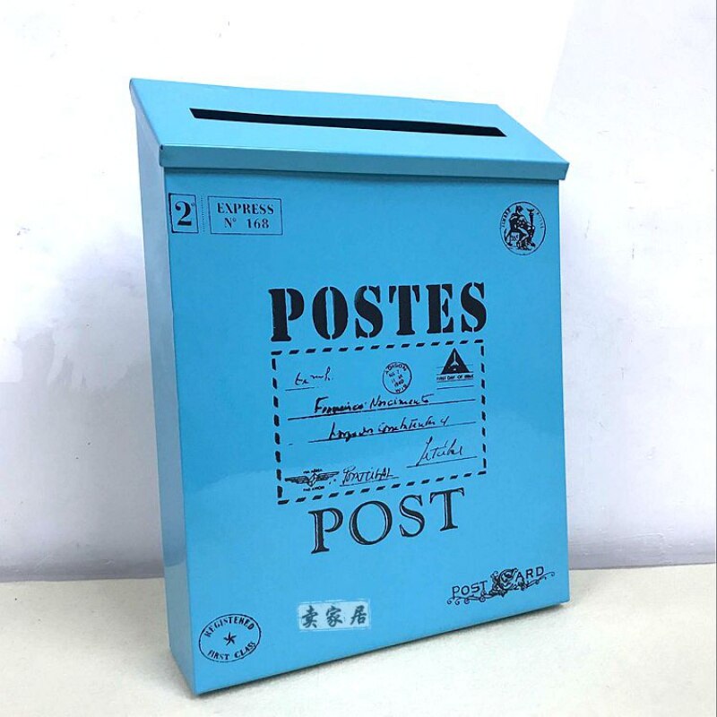 Handcraft Wood Outdoor Mailbox Gardening Cute Wall-Mounted Iron Anti-Rust Letter Box Convenient Box: B6