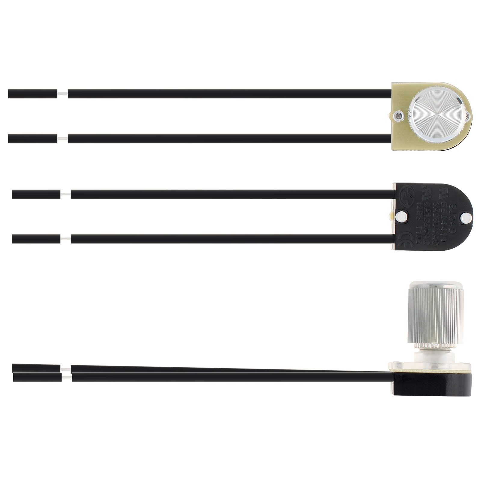 Interruptor giratorio eléctrico, interruptor de encendido y apagado de dos etapas para lámpara de mesa/lámpara de pie/luz de dosel, interruptor de lámpara giratoria de 2 cables