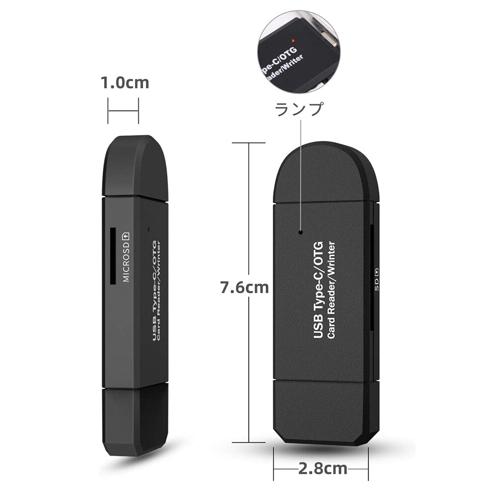 Lector de tarjetas SD 3 en 1, lector de tarjetas USB 2,0 3,0 TF/Mirco SD, adaptador de unidad Flash OTG tipo C