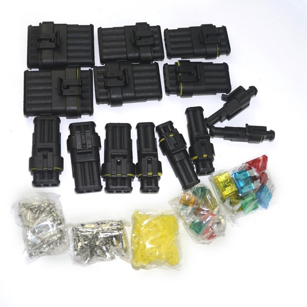 Medium Size Waterproof Terminal Connector Silicone Sealed Electrical Connector Plug Fuse Box Set For Car Motorcycle Truck Boat