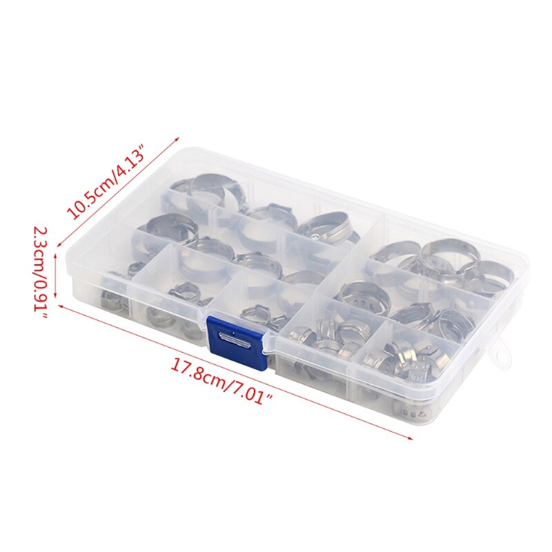 80/45 PCS stainless steel single ear hoop hoop clamp car pipe clamp fixing tool