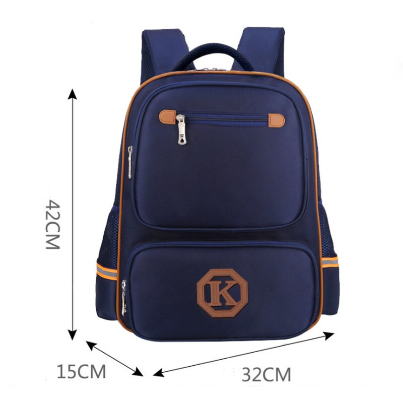 children's school bag high density waterproof nylon primary school backpack: Large Royal blue