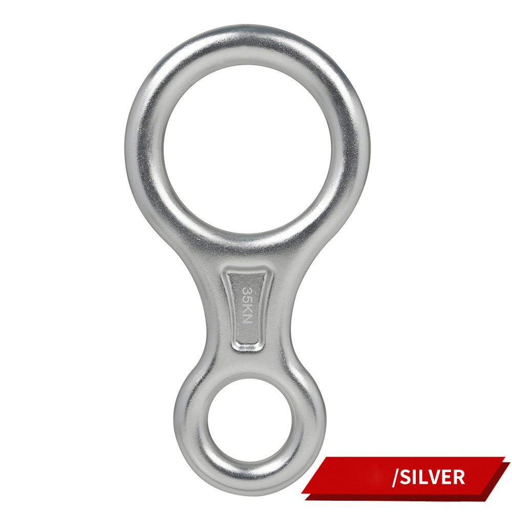 Climbing Gear Downhill Equipment 35KN Rescue Figure 8 Descender Carabiner Rigging Plate for Climbing Belaying Rappelling Device: Silver1