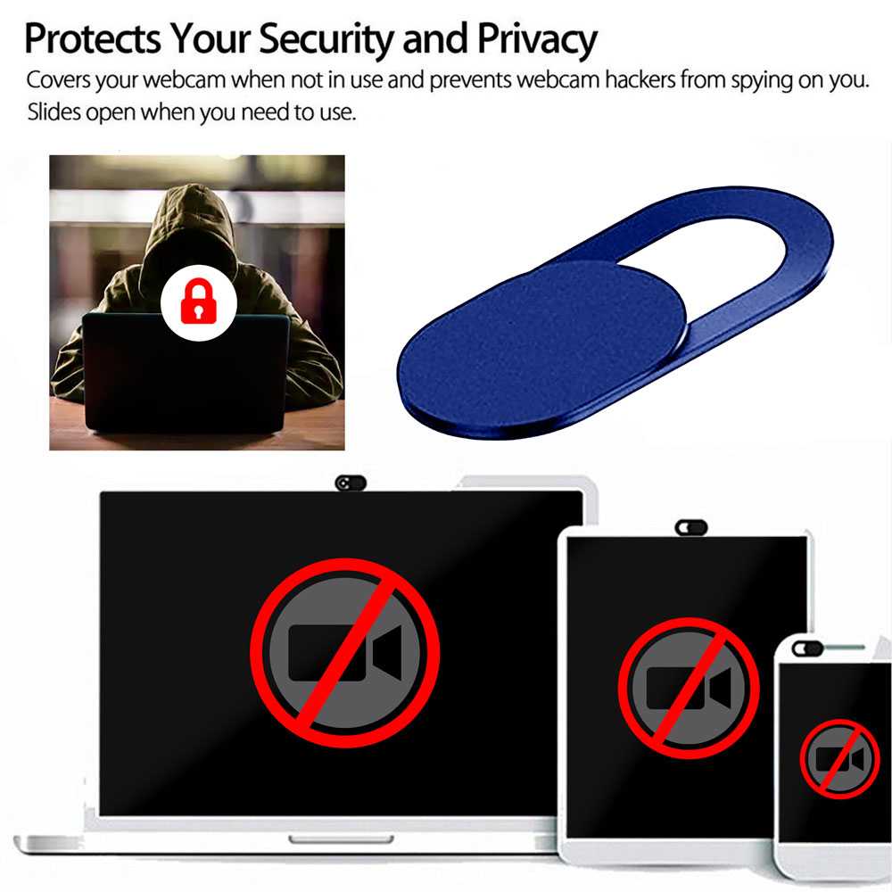 3x Webcam Cover Slide Ultra Dunne Web Camera Sticker Slider Beschermt Uw Privacy Online Blauw Voor Laptop Mobiele Tablet