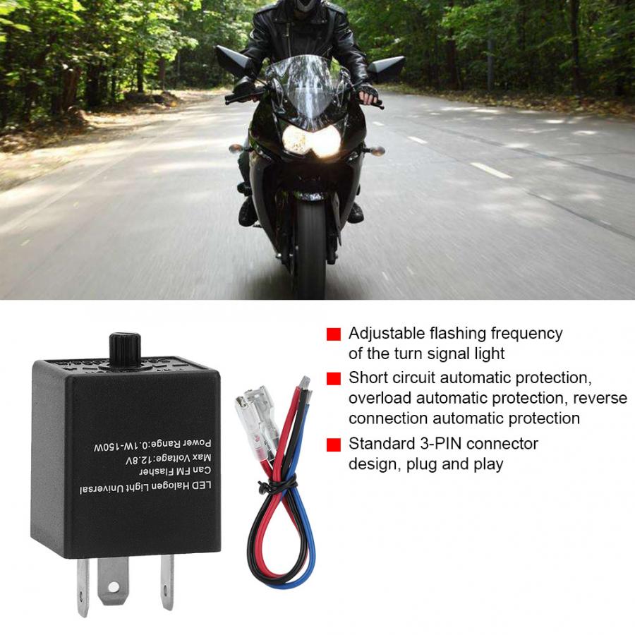 12v 24v 3- -pins justerbar led blinklysrelæ blinklysblink til universal motorcykel tilbehør