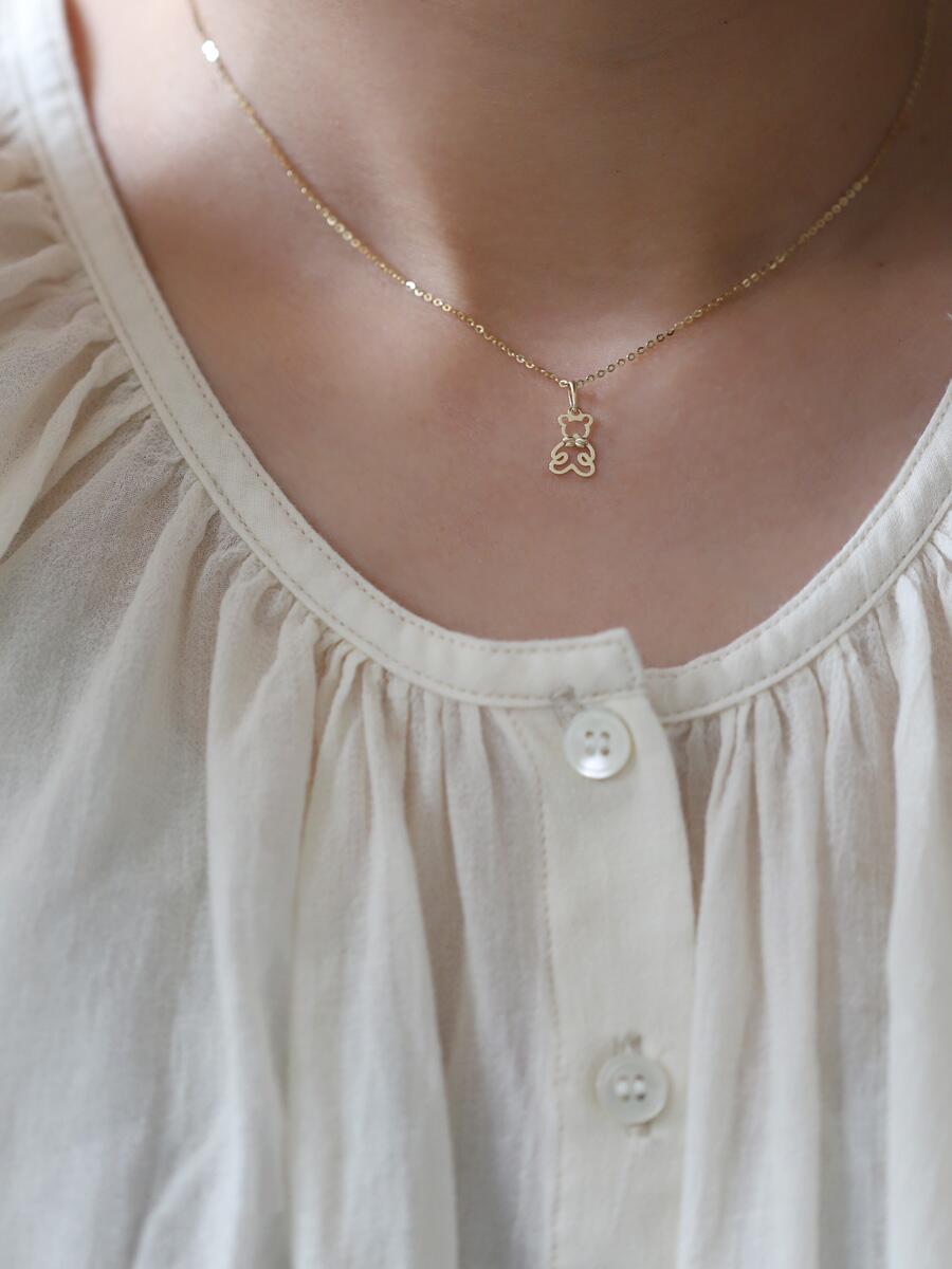 Goldtutu 9K Gouden Ketting Hanger Uitgeholde Mooie Boog Knoop Kleine Beer Armband Hanger Mode-sieraden
