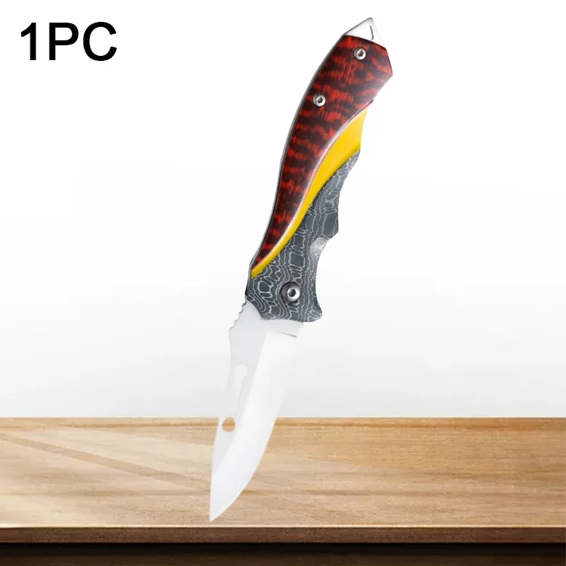 Cuchillo plegable para comer carne, cuchillo para cortar fruta, para asar ovejas, cuchillo de acero inoxidable, herramientas de cocina, 1 unidad: Blanco