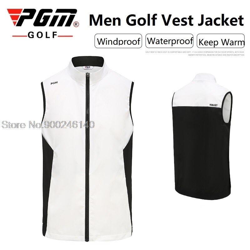 Chaleco de Golf para hombre, ropa sin mangas con cremallera completa, abrigo impermeable a prueba de viento, uniforme de competición, chaquetas de abrigo de cintura para primavera e invierno
