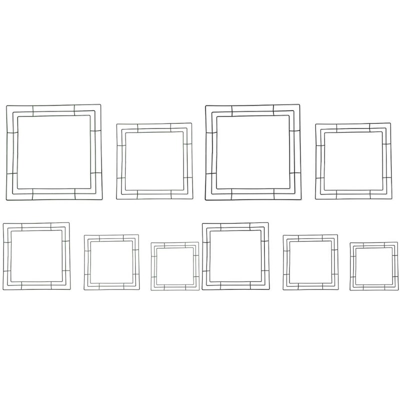 Square Metal Wreath Frame DIY Front Door Art Crafts Garland Iron Wire Hanging Ring for Christmas Wedding Decor P15F