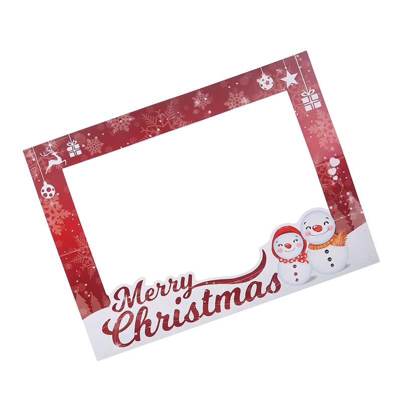 1pc Family Christmas Picture Frame Prop Selfie Photo Booth Photo Shoot Props Frame Banner Years Eve Decoration