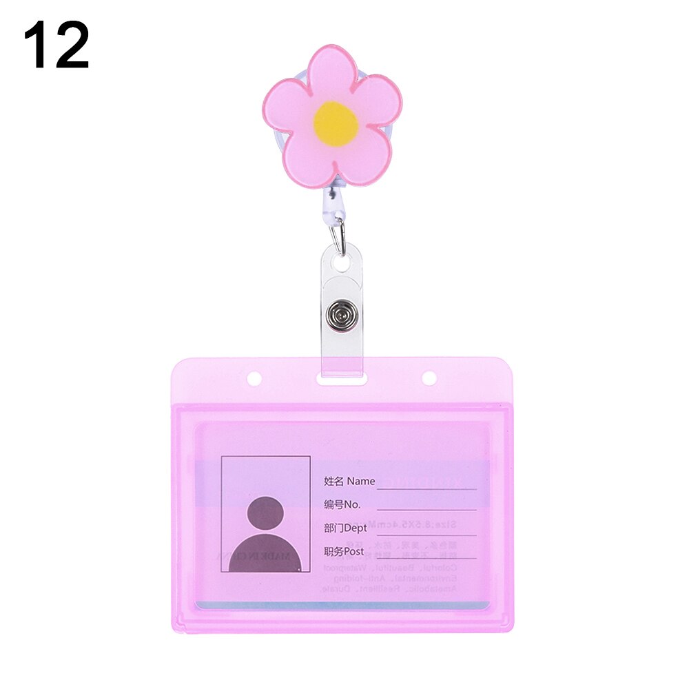 1Set Nette Cartoon Business Arbeit Karte Name Tags Krankenschwester Arzt ID Abzeichen Halter mit Versenkbare Reel Versenkbare Metall Clip: 12