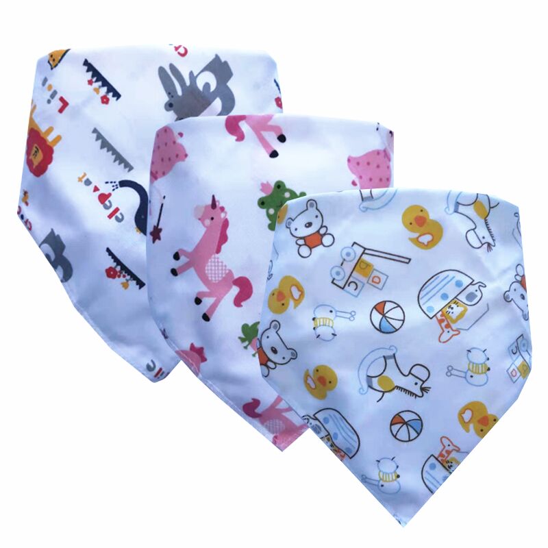 neue Baby Lätzchen Dreieck Doppel Baumwolle Lätzchen Cartoon Print Speichel Handtuch Baby Jungen Mädchen Fütterung Schürze Baumwolle Bandana Lätzchen