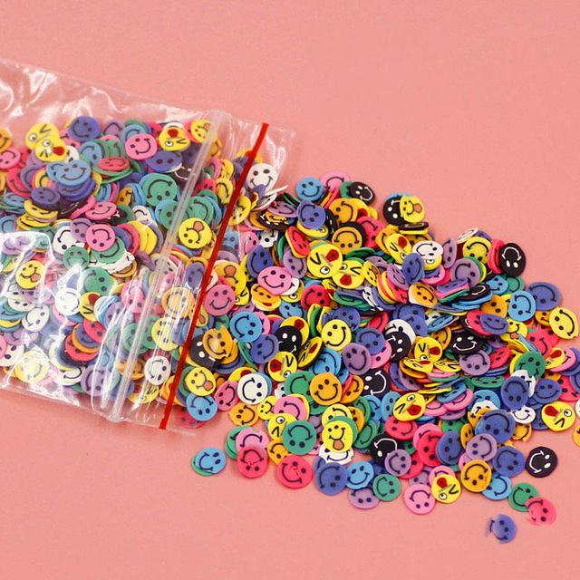 1000pcs Fruit Slices For Nail Art Slime Addition All For Slime Filler Lizun Diy Charm Slime Accessories Supplies Decor Toy: Smile Slices